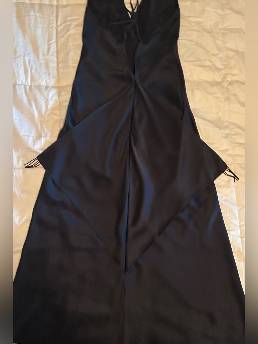 Victoria Secret silk maxi slip dress beaded drape back vintage medium - Picture 7 of 15